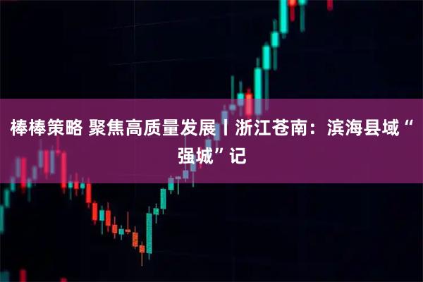 棒棒策略 聚焦高质量发展丨浙江苍南：滨海县域“强城”记